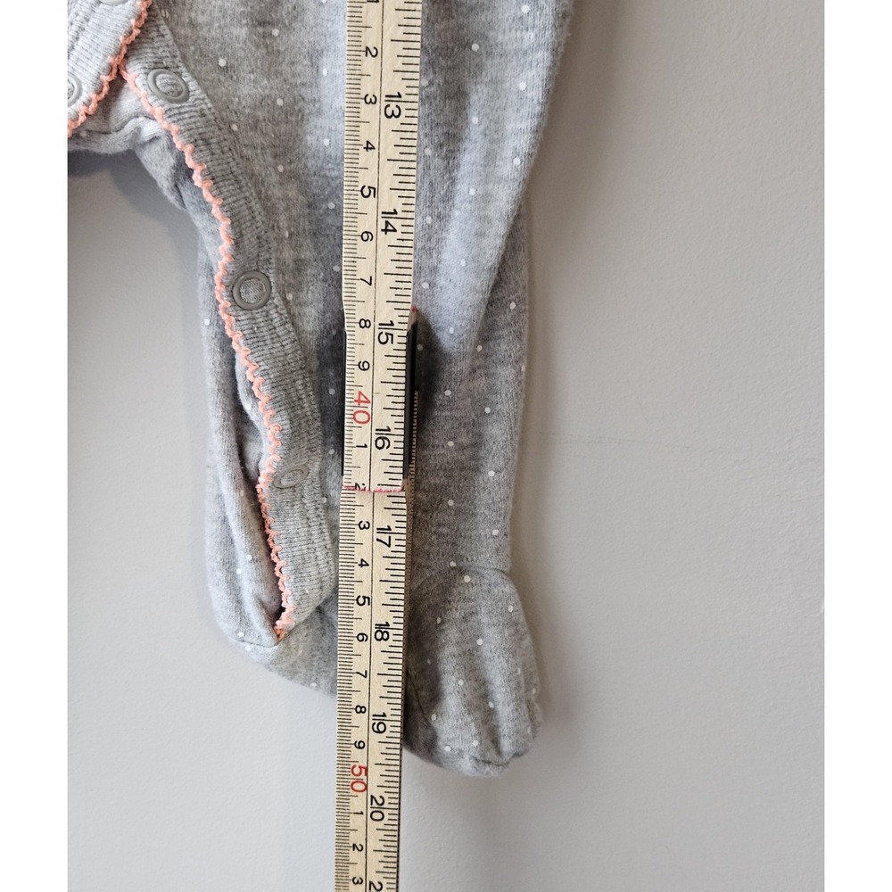 Carter's Baby Girl Size 6 Months 100% Cotton Gray & White Kitten‎ Pajamas - Picture 8 of 8